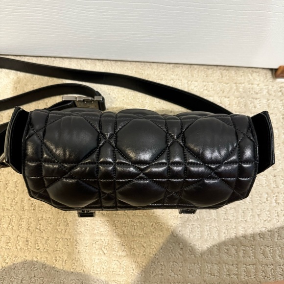 Christian Dior Small Diorcamp Bag Macrocannage Balck Leather Gunmetal Hardware - Picture 13 of 15